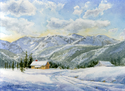 432x314 Snow Scenes In Watercolor