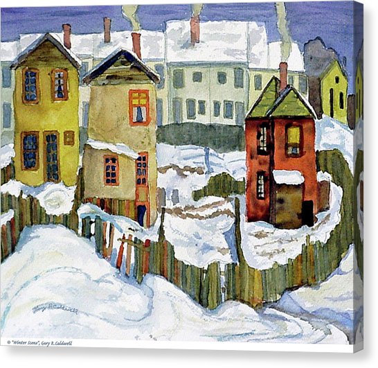 546x531 Watercolor Winter Scene Canvas Prints