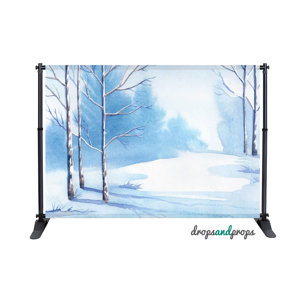 1024x1023 Watercolor Winter Trees Photography Backdrop Drops Amp Props