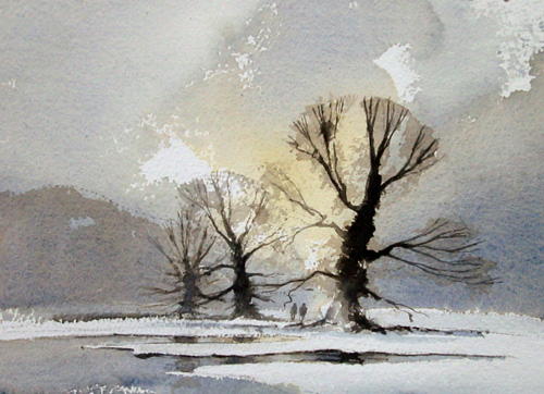 500x362 Three Winter Trees