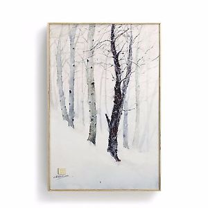 300x300 Dean Crouser Winter Trees Wall Art Canvas Watercolor Print