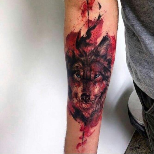 500x500 Watercolor Wolf Tattoo Tumblr