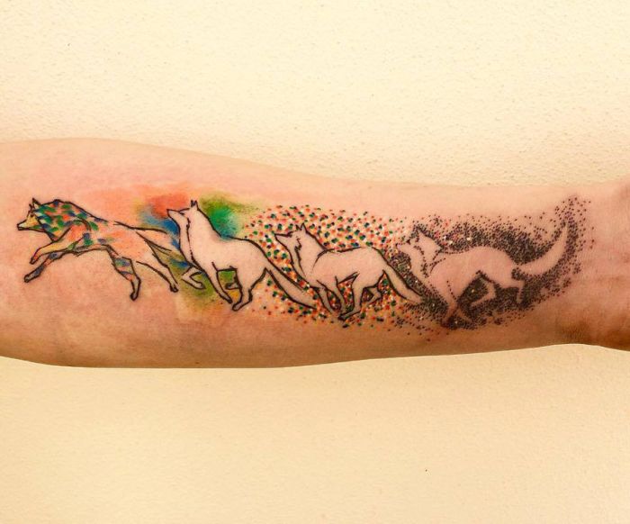700x582 Watercolor Wolf Tattoo Design (20)