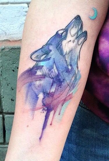 375x551 Aga Yadou Watercolor Wolf Tattoo Wolves Watercolor