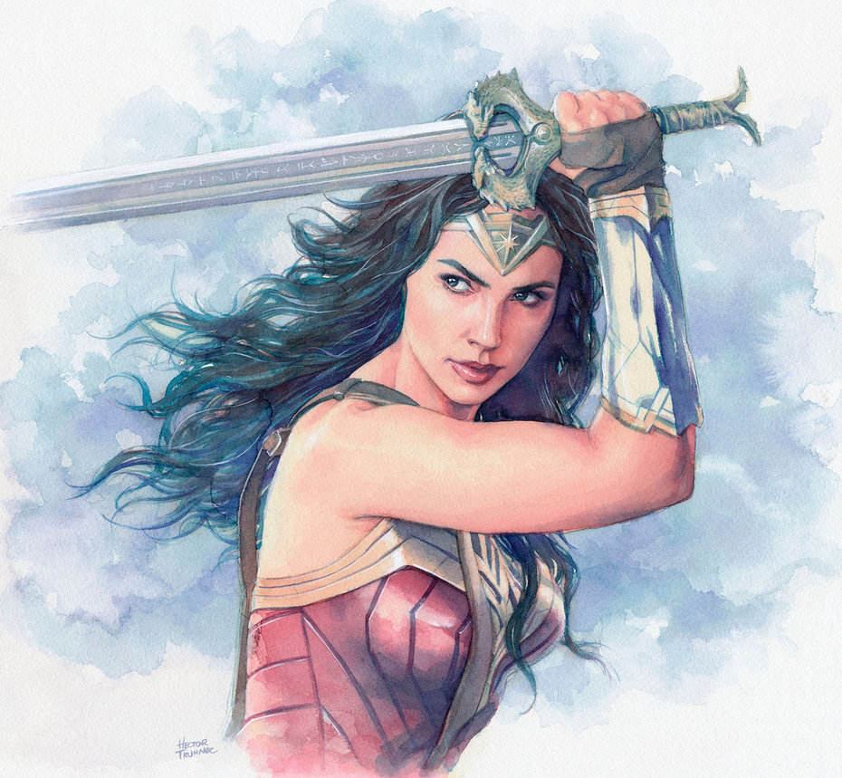 930x859 Wonder Woman Watercolor By Trunnec