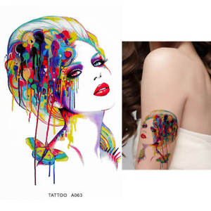300x300 Temporary Tattoo Stickers Body Art Waterproof Watercolor Woman Ebay