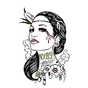 355x355 Wyuen 5 Sheets Watercolor Women Body Art Tattoo