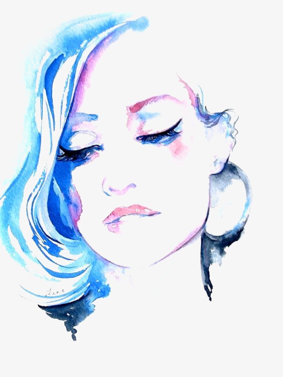 564x752 Watercolor Woman, Woman Clipart, Watercolor Clipart, Woman Face