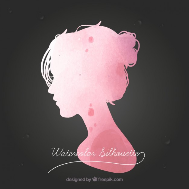 626x626 Watercolor Female Silhouette Vector Free Download