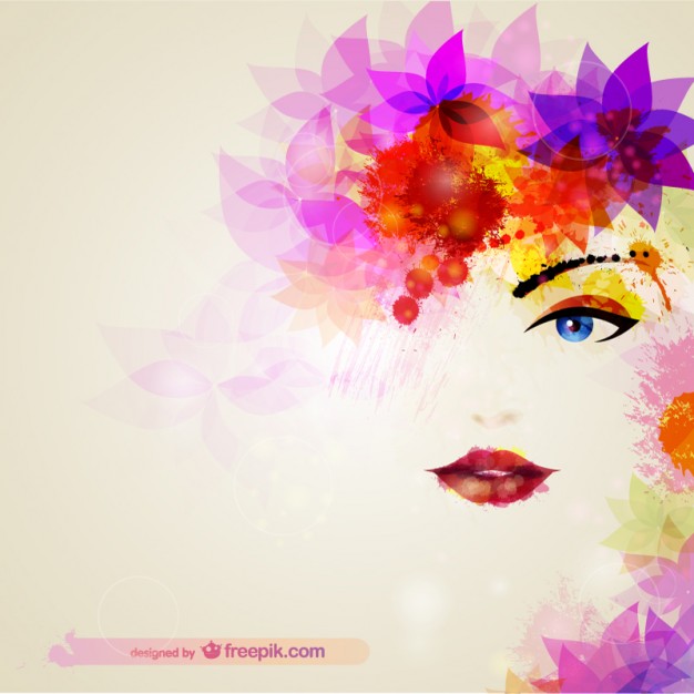 626x626 Watercolor Woman Face With Flowers In The Hair Vector Free Download