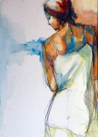 412x576 Woman In A White Dress Art By Meghan Taylor