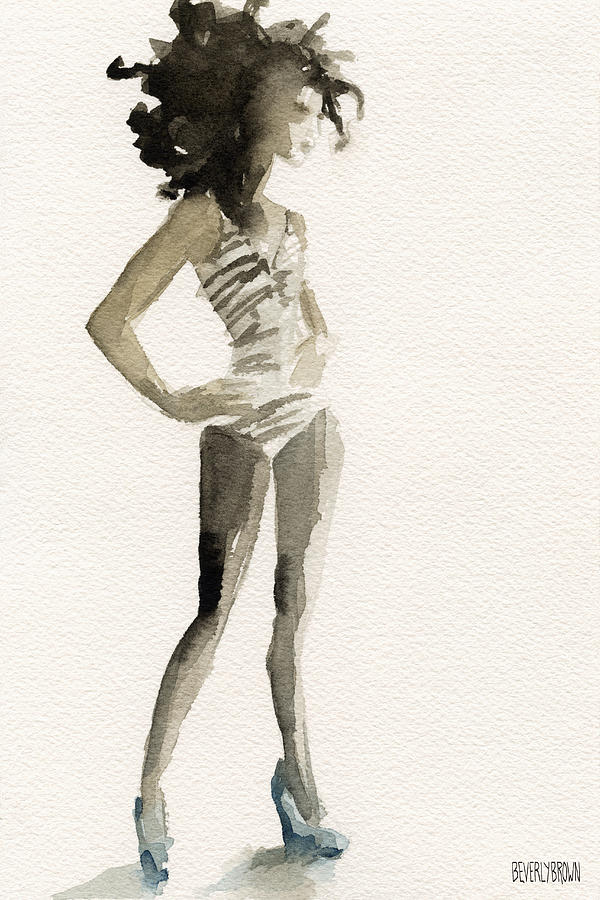 600x900 Black And White Stripes 3 Watercolor Fashion Woman Art Print