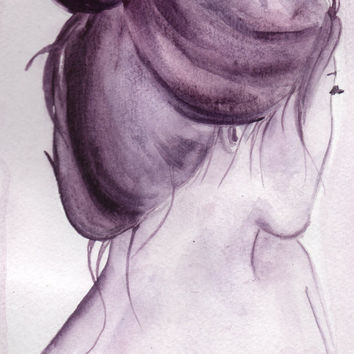 354x354 Turquoise Lady Watercolor Painting, Woman From The Happy Ypgi