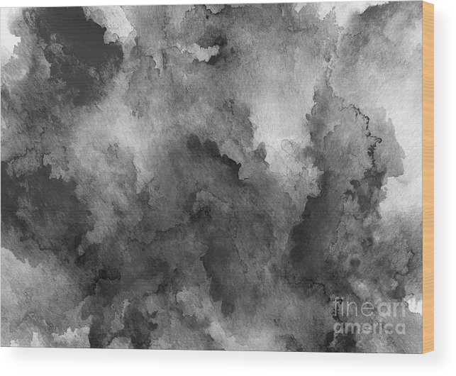 643x530 Ink Style Of Black Watercolour Texture Wood Print By Liffy En