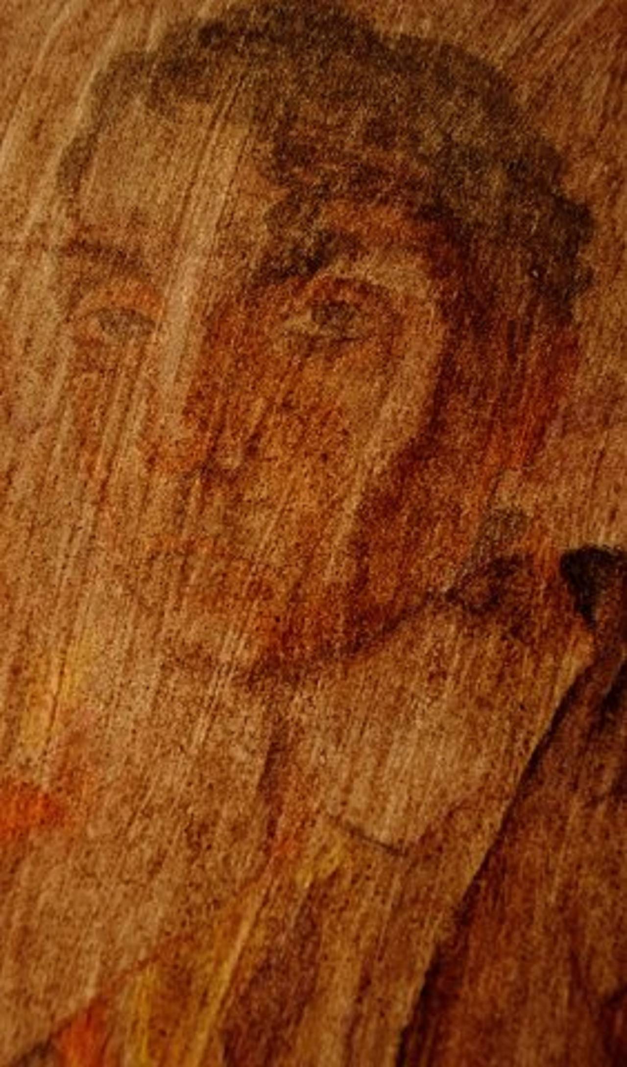 1280x2178 Art Deco Portrait Of A Man, Watercolor On Paper Pasted On A Wooden