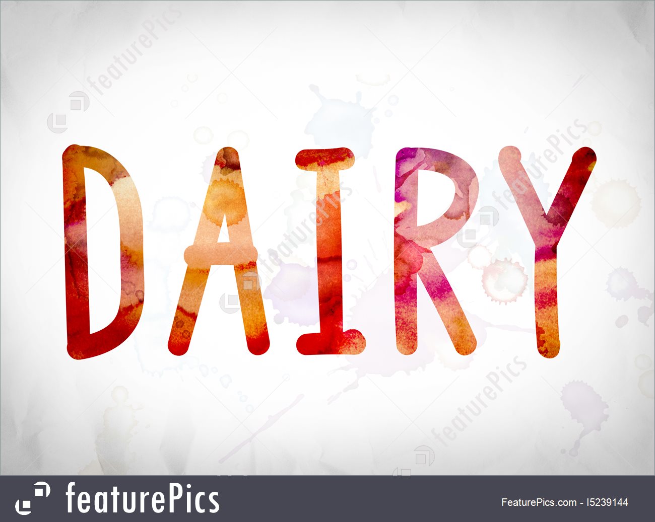 1300x1037 Dairy Concept Watercolor Word Art Illustration