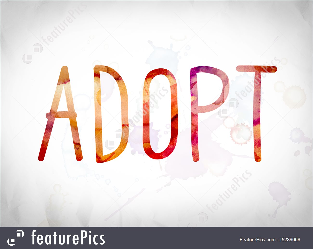 1300x1037 Adopt Concept Watercolor Word Art Illustration