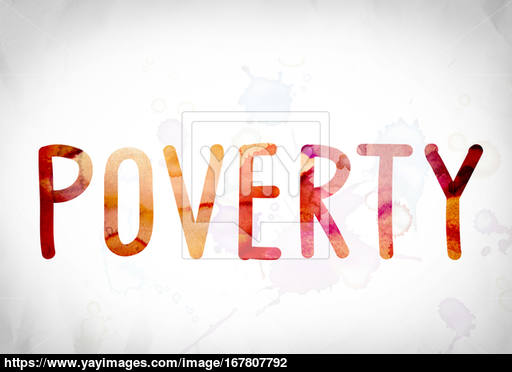 512x372 Poverty Concept Watercolor Word Art Image