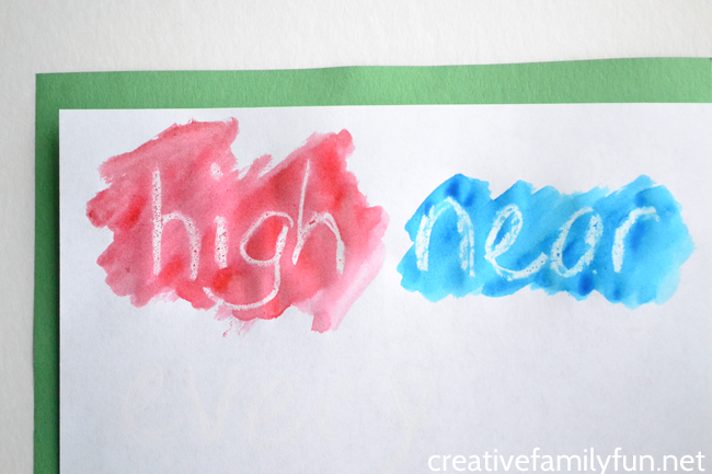 650x433 Watercolor Resist Spelling Words
