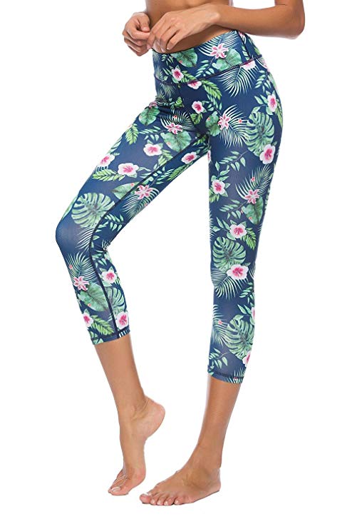 494x741 Souteam Women Printed Yoga Leggings Watercolor Workout