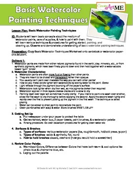 270x350 Basic Watercolor Painting Techniques Lesson Plan Amp Worksheet (Pdf)
