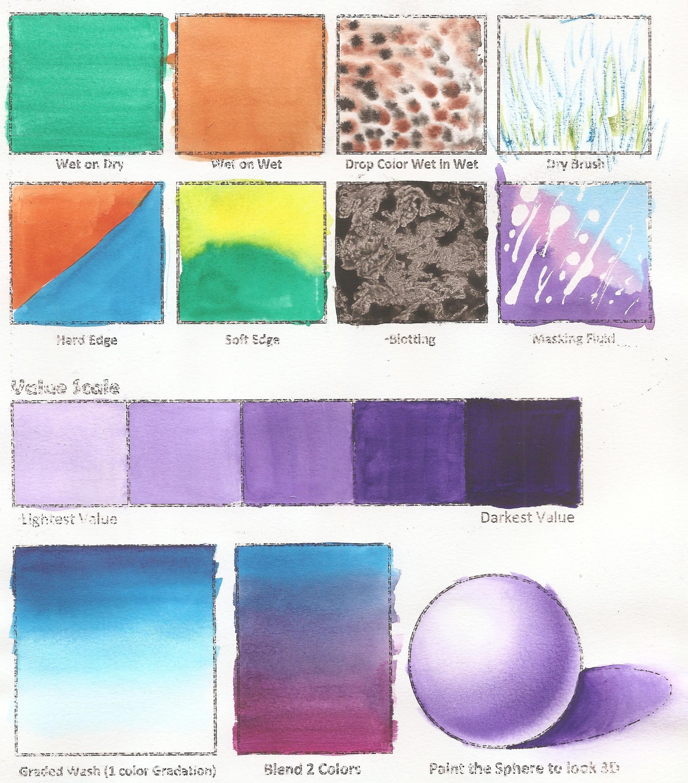 2412x2742 Basic Watercolor Painting Techniques Lesson Plan Amp Worksheet