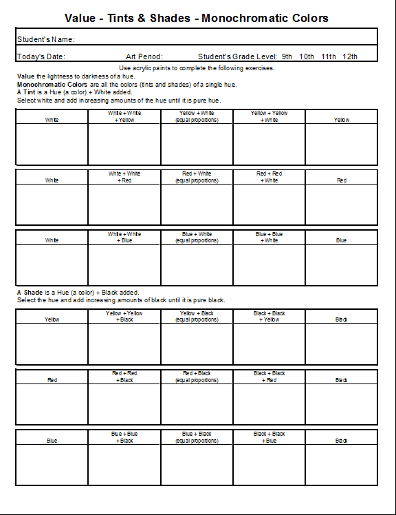 576x748 Color Wheel Worksheet Lesson Plan Color Amp Watercolor Art