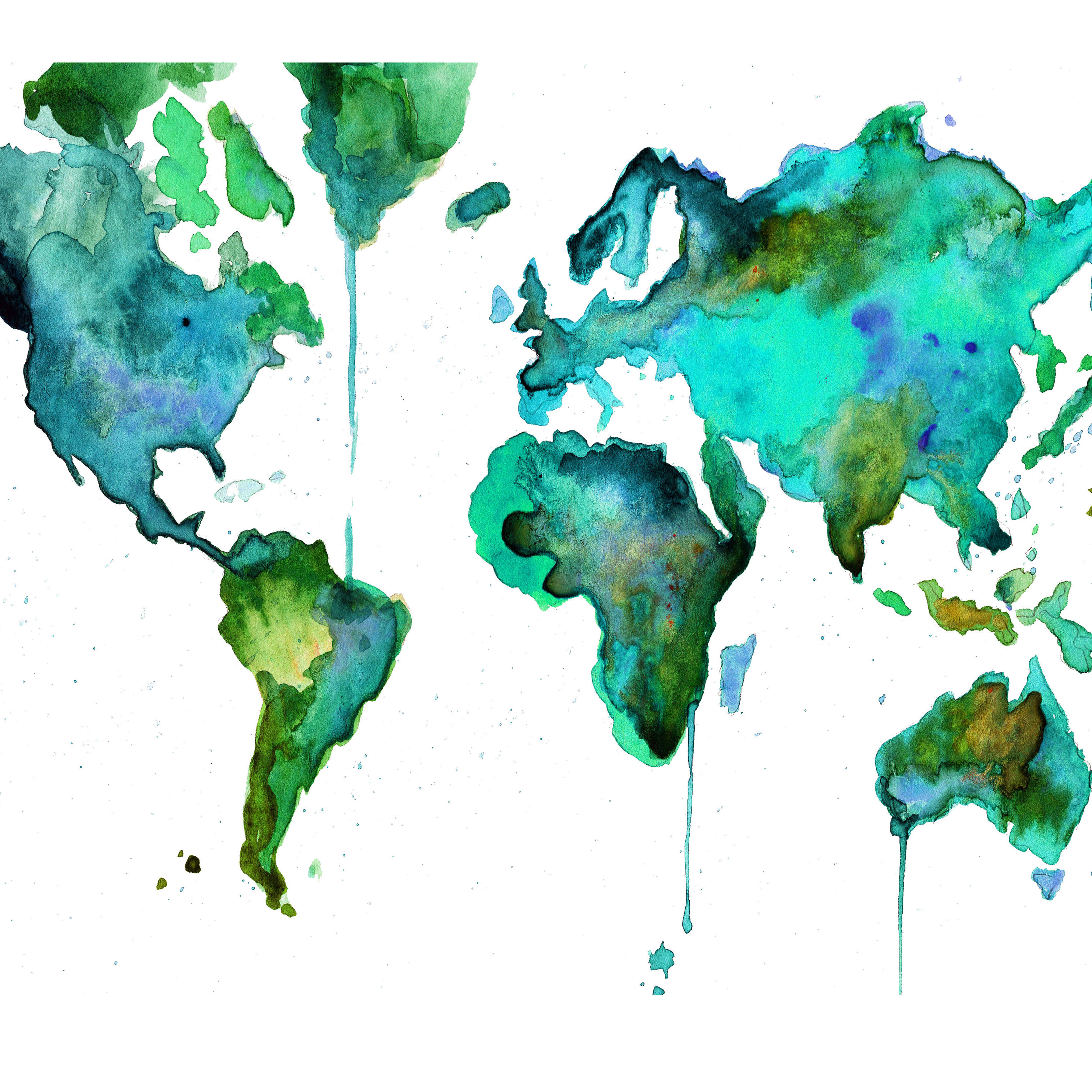 3300x3300 Watercolor World Map No 6 And Zarzosa Me