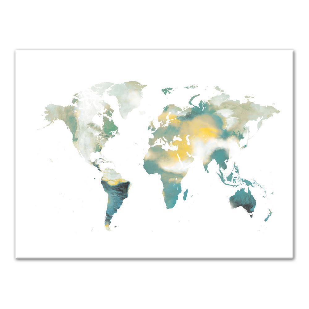 1000x1000 Designs Direct 30 In. X 40 In. 'Watercolor World Map White