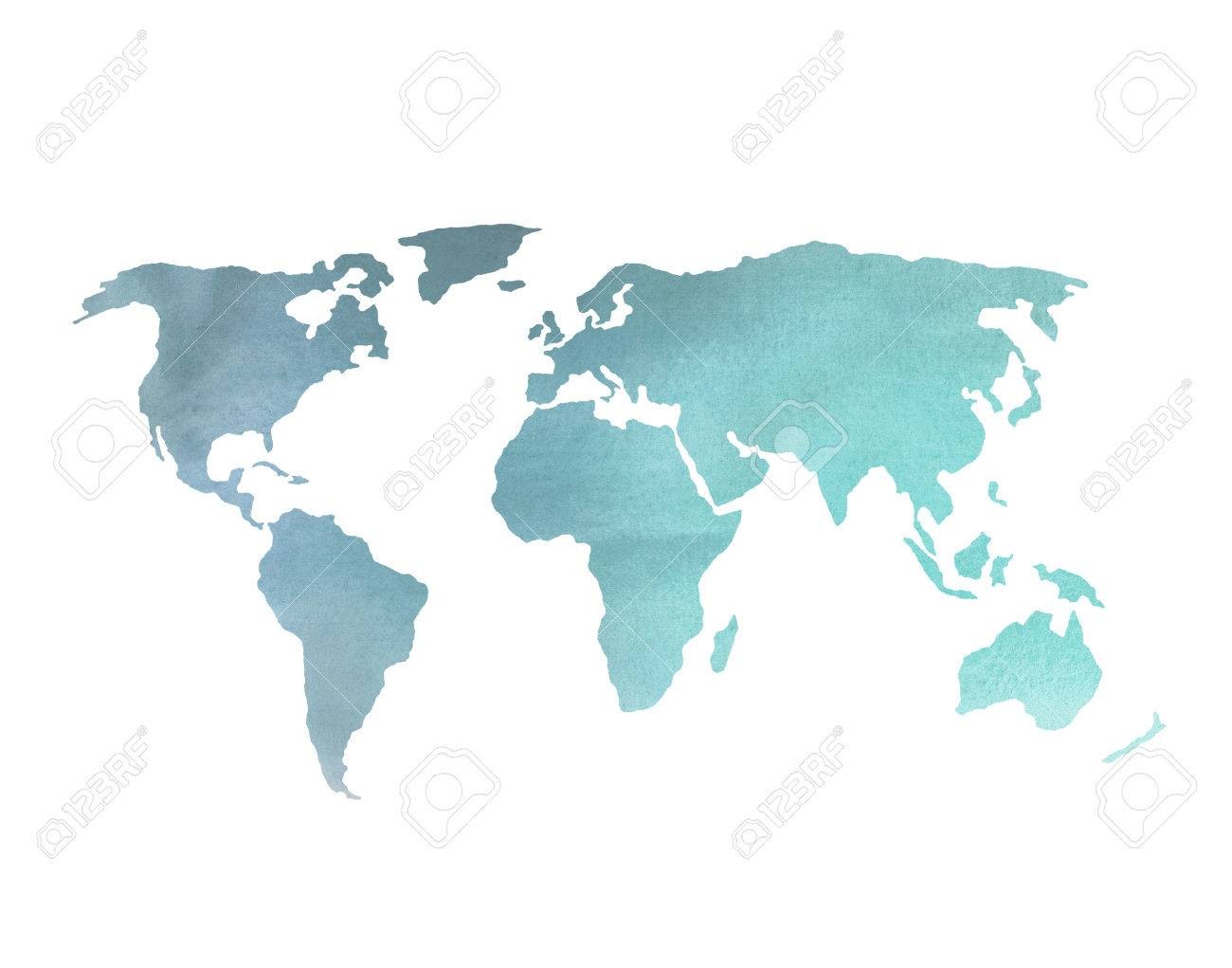 1300x1021 33155735 Blue Watercolor World Map 6 Free Maps World Wide