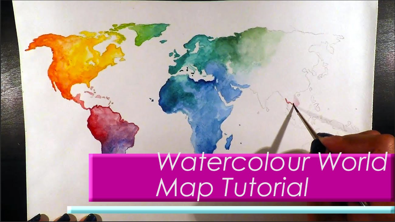 1300x732 Wanderlust Watercolour World Map Painting Tutorial