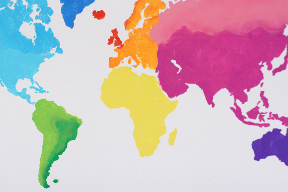 1000x667 A Watercolor World Map