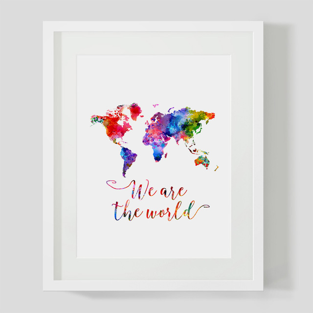640x640 Buy Watercolor World Map Wall Art Print We Are