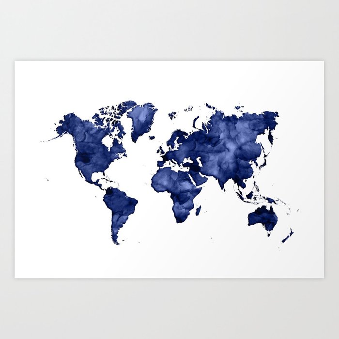 700x700 Blue Map Art Prints Society6