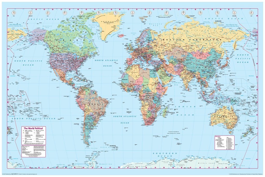 1024x683 Watercolor World Map Posters