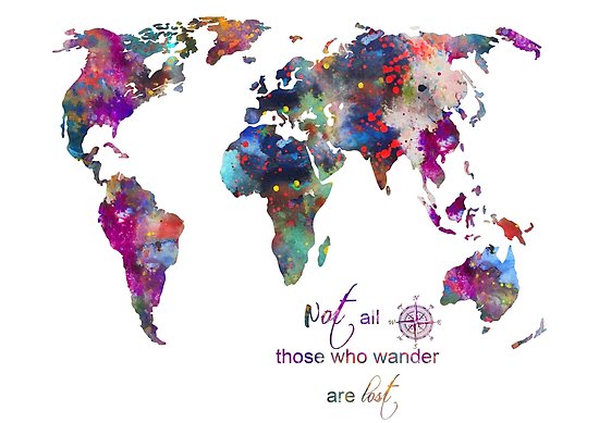 550x389 World Map, Watercolor World Map Posters By Rosaliartbook Redbubble