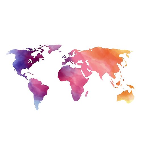 550x550 Watercolor World Map Posters By Abbybusis Redbubble