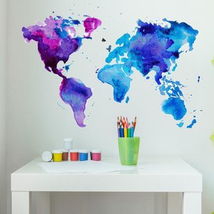 310x310 Watercolor World Map Wayfair