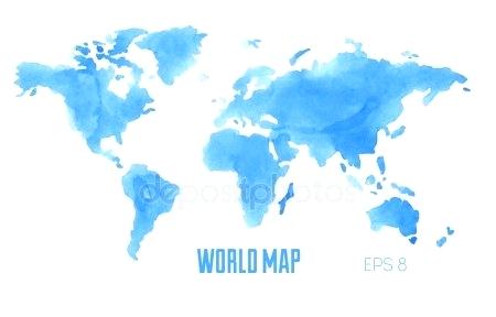 450x288 Watercolor World Map Wallpaper Africanplant