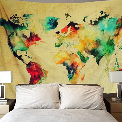 500x500 World Map Tapestry