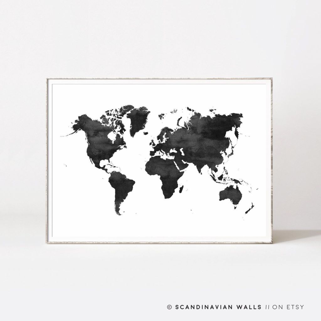 1024x1024 World Map Wallpaper ~ Print Watercolor World Map Poster Reference