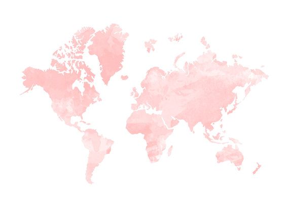 570x403 Blush Watercolour World Map Print Home By Hopelessromantics14