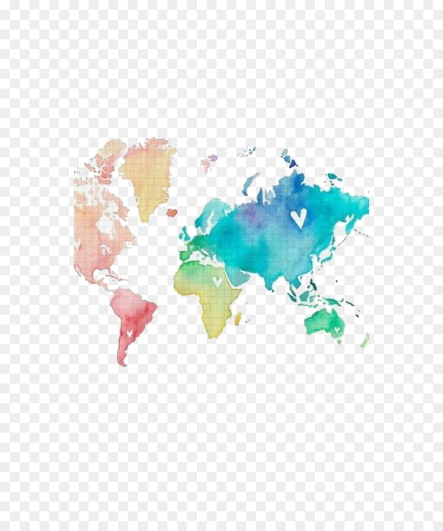 900x1080 World Map United States World Map Watercolor Painting