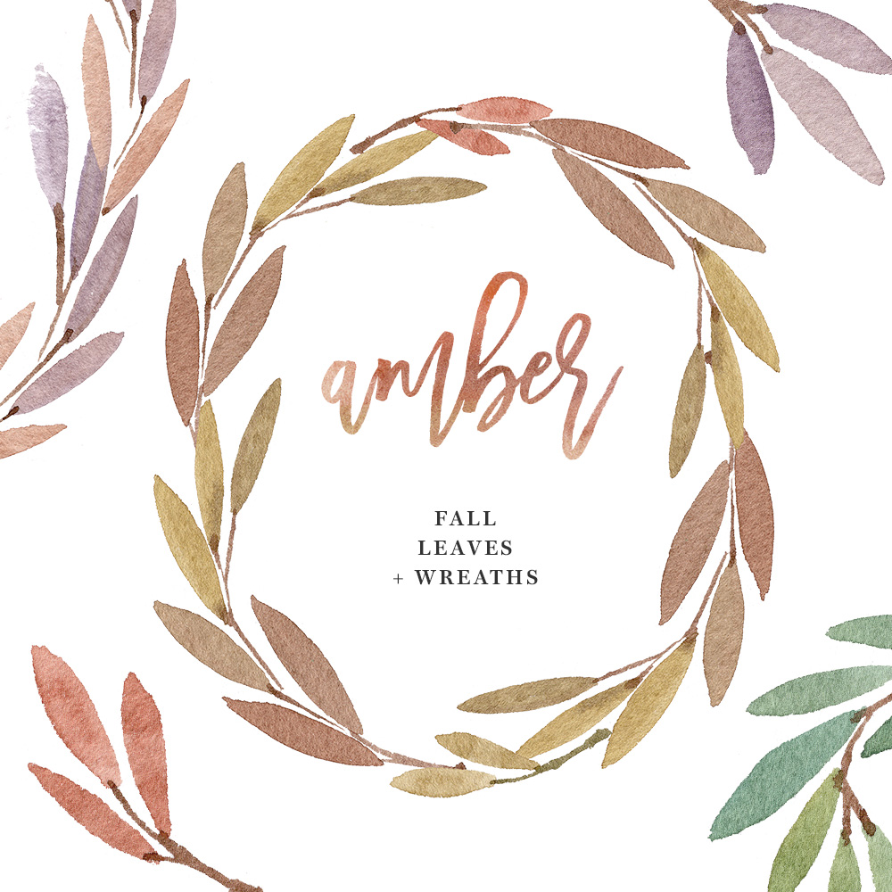 1000x1000 Watercolor Wreath Clip Art, Fall Leaves, Autumn Wreath Clipart