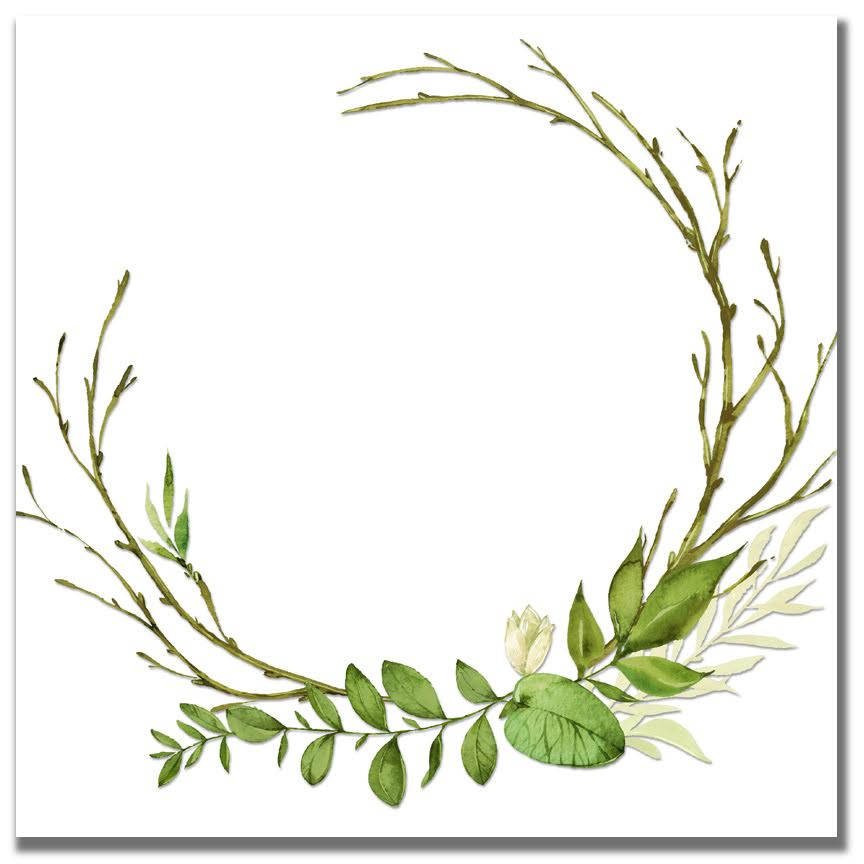 864x864 Watercolor Wreath J 12x12 Paper Treasured Memories