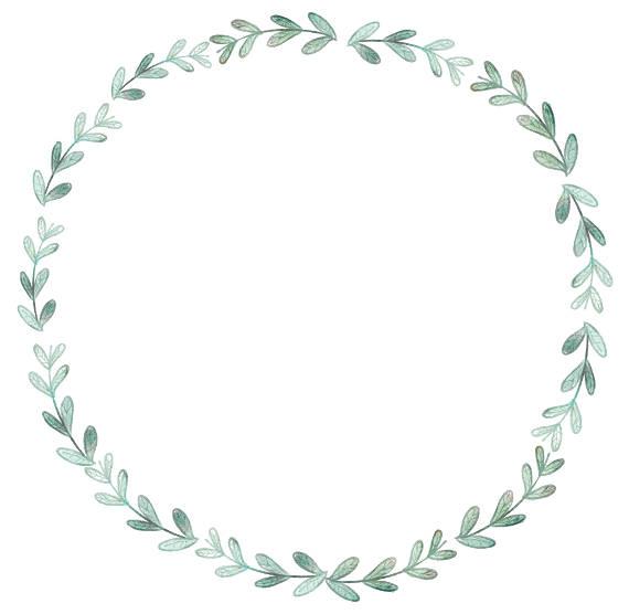 570x556 Blue Clipart Watercolor Clipart Watercolor Wreath Minimalist Etsy