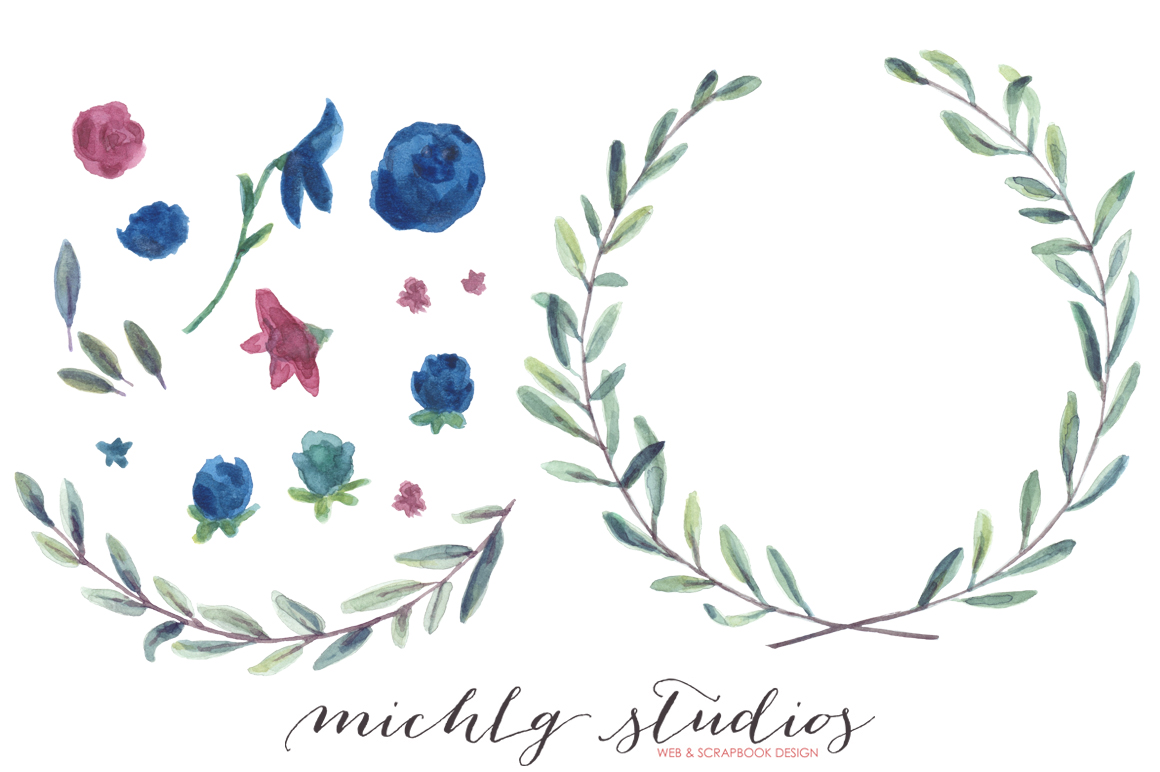 1160x772 Watercolor Wreath Amp Floral Clipart, Vector Amp Png By Michlg Studios