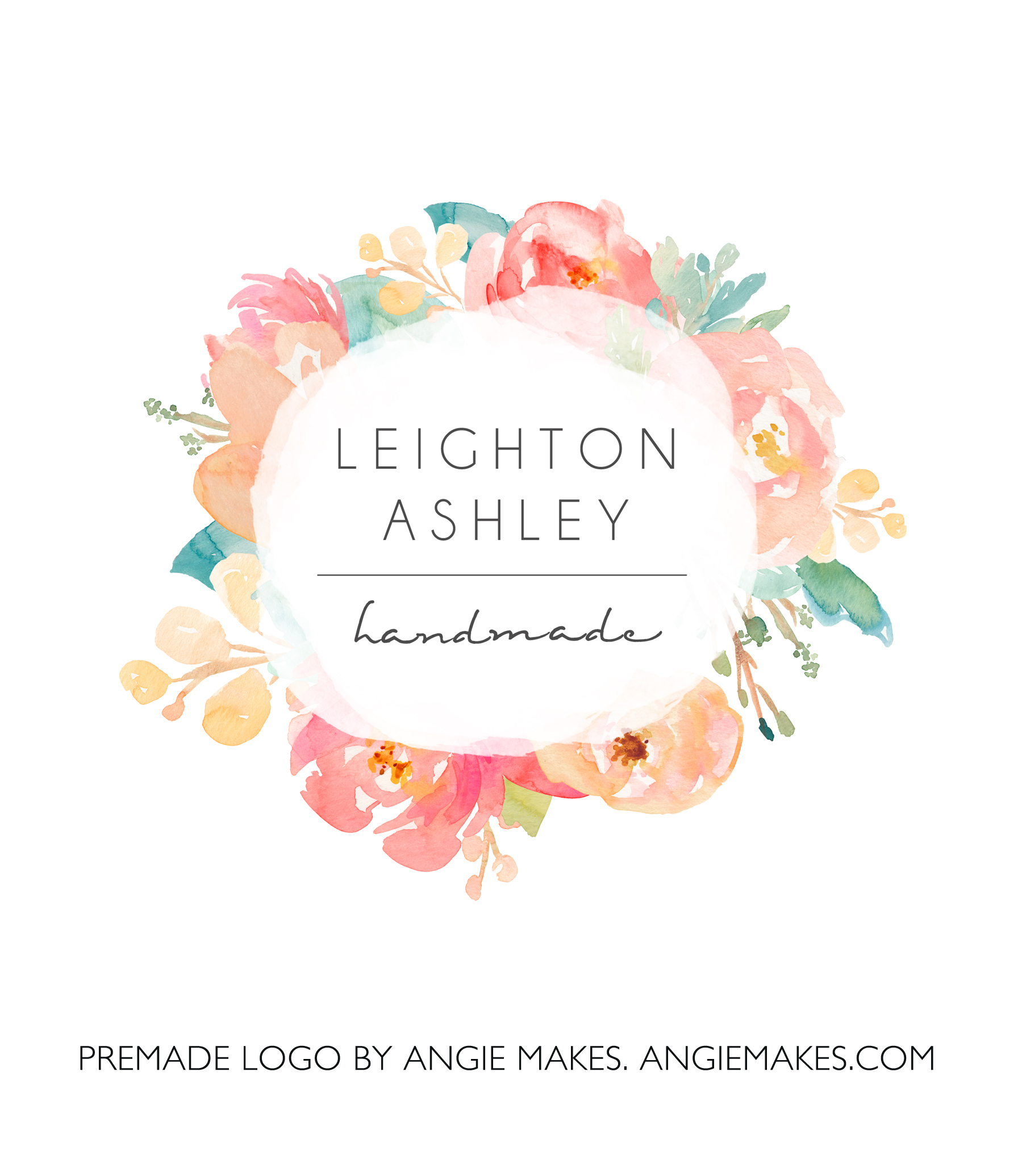1806x2070 Flower Watercolor Wreath Logo