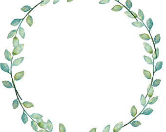 340x270 Greenery Clipart Leafy Wreath Watercolor Wreath Watercolor Etsy