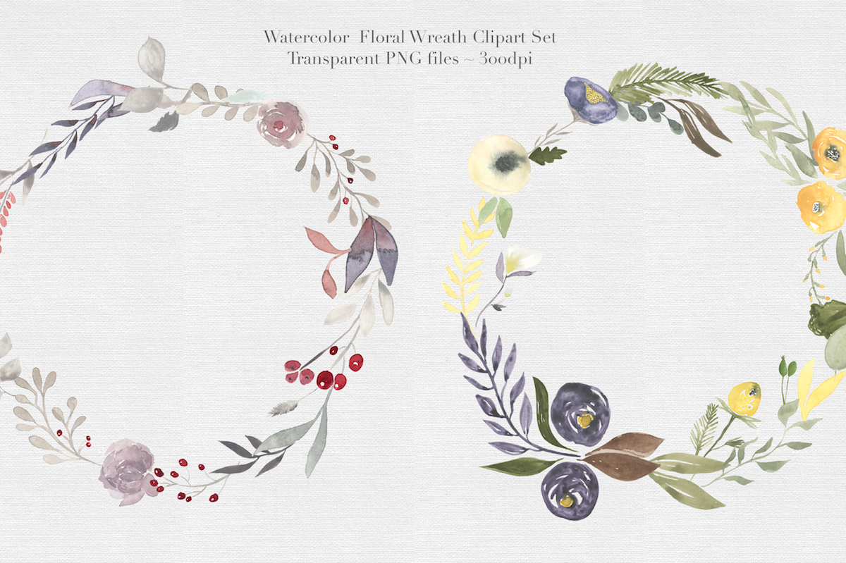 1200x799 Watercolor Floral Wreaths Vol.1 Hey Blogger